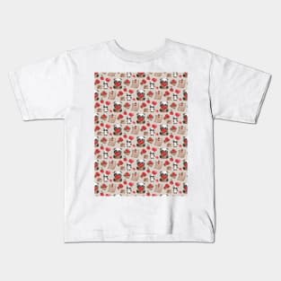 Valentine's Day Cute Panda Bear Pattern Kids T-Shirt